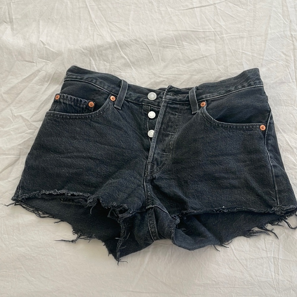 Levi’s black denim shorts